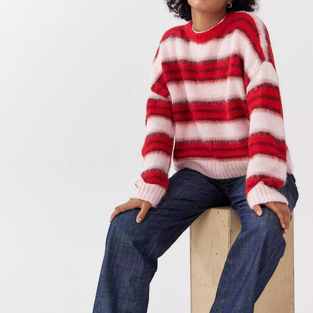 Urbanoutfitters | BDG Stripe Brushed Knit Jumper | NWT size L - Picture 3 of 7
